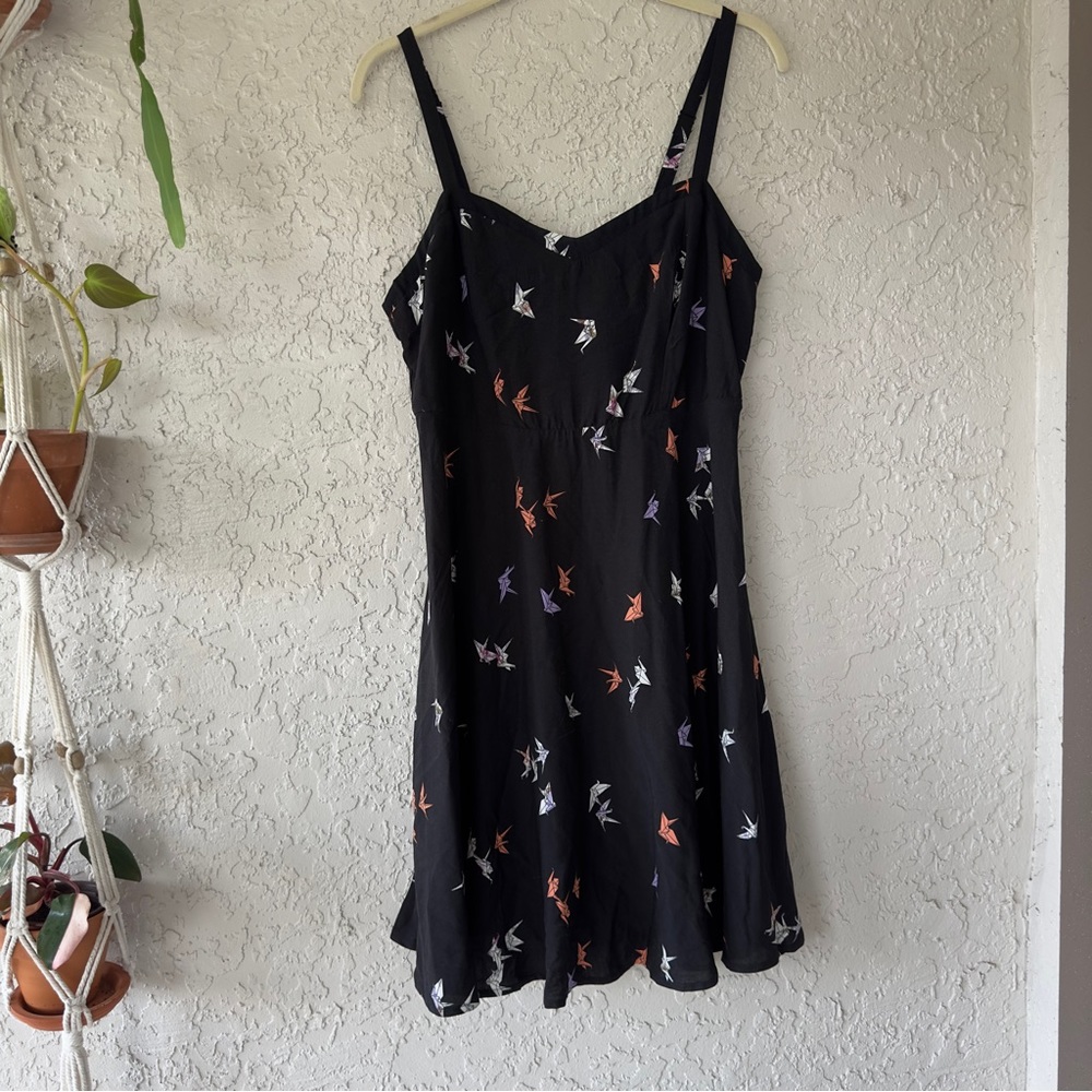 Torrid Mini Challis Sweetheart Dress black origami